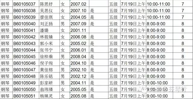 2015中央音乐学院音乐考级--(龙岩考级时间)